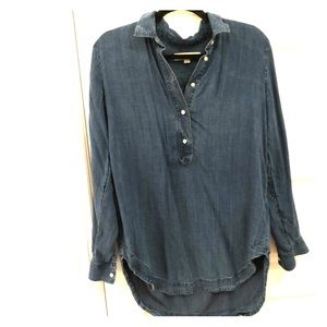 Blue denim long sleeve top